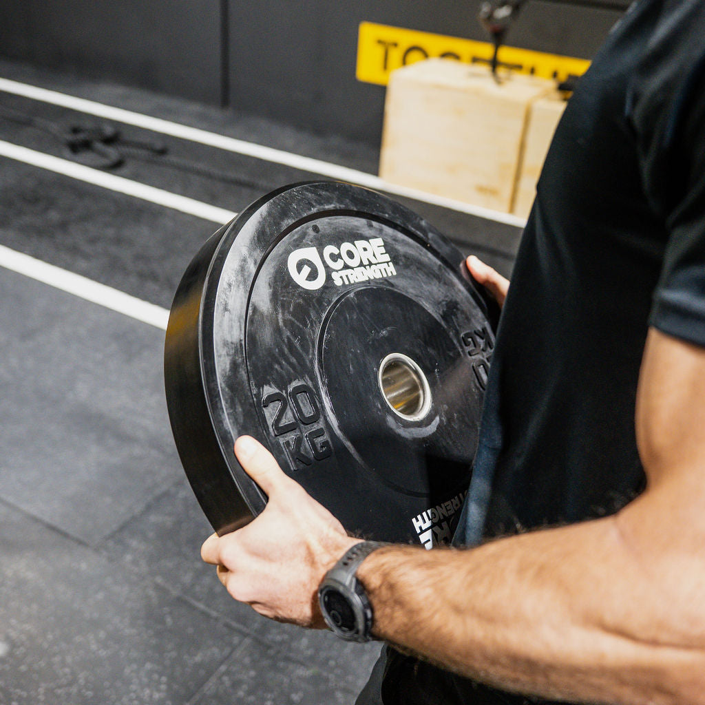 Core Strength Black Rubber Bumper Plates (Pair)