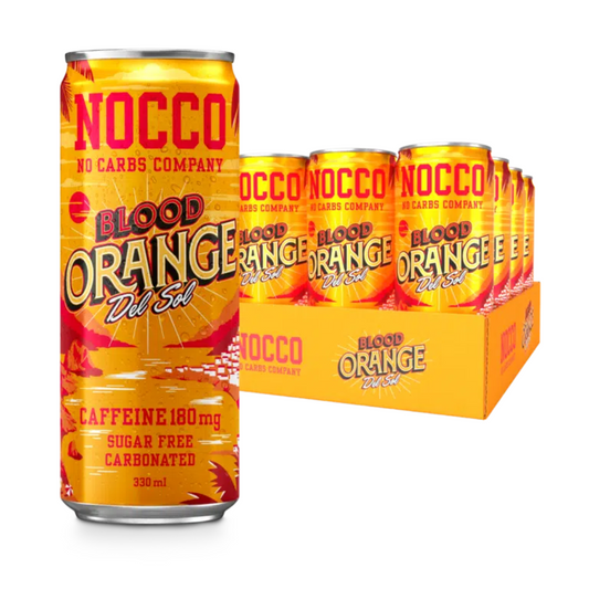Nocco Blood Orange Del Sol 180mg of caffeine 330ml 12 pack