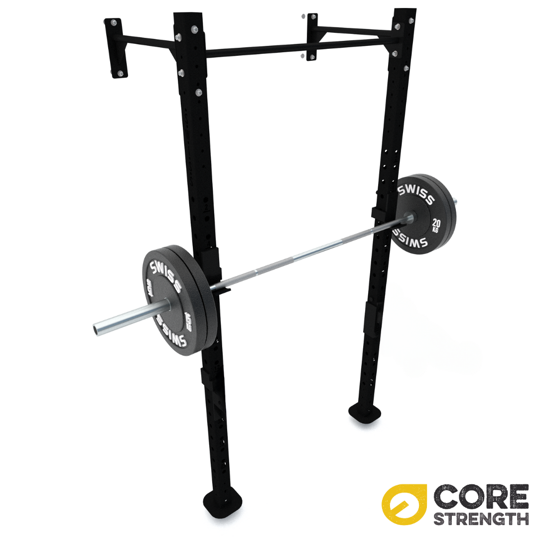 Wall Mounted Gym Rig with 20kg Barbell and 100kg Bumper Package