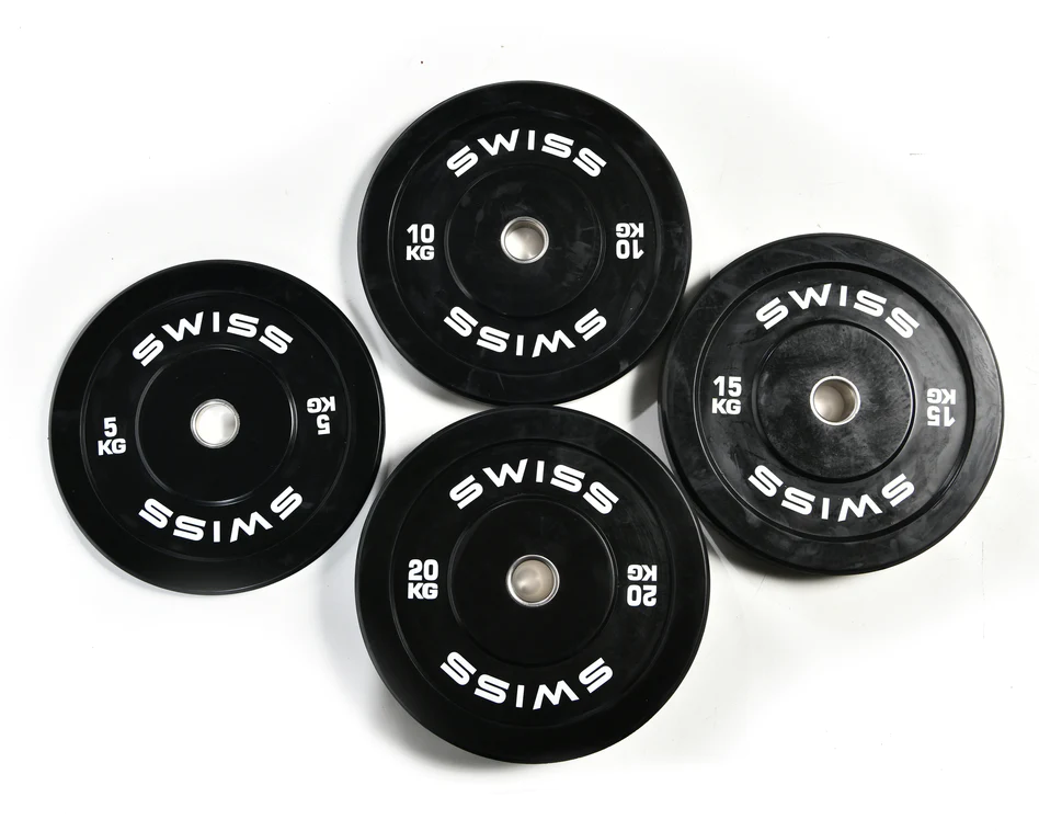 SWISS Black Rubber Bumper Weight Plates