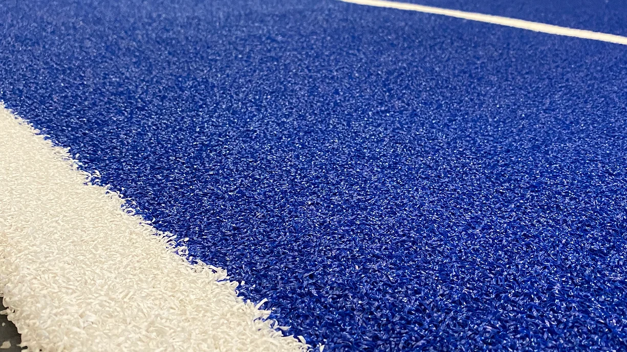 Blue Astro Gym Turf Sprint and Sled Track