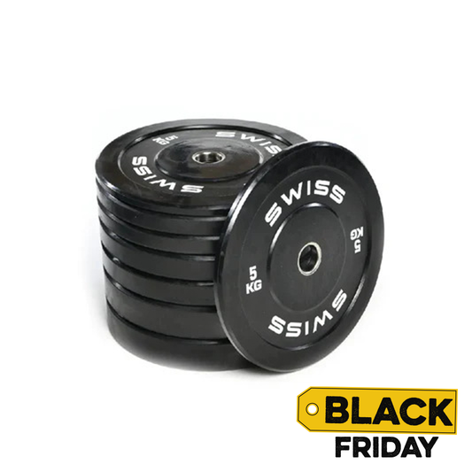 SWISS Black Rubber Bumper Weight Plates