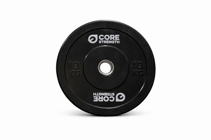 Core Strength 10kg black rubber bumper plate