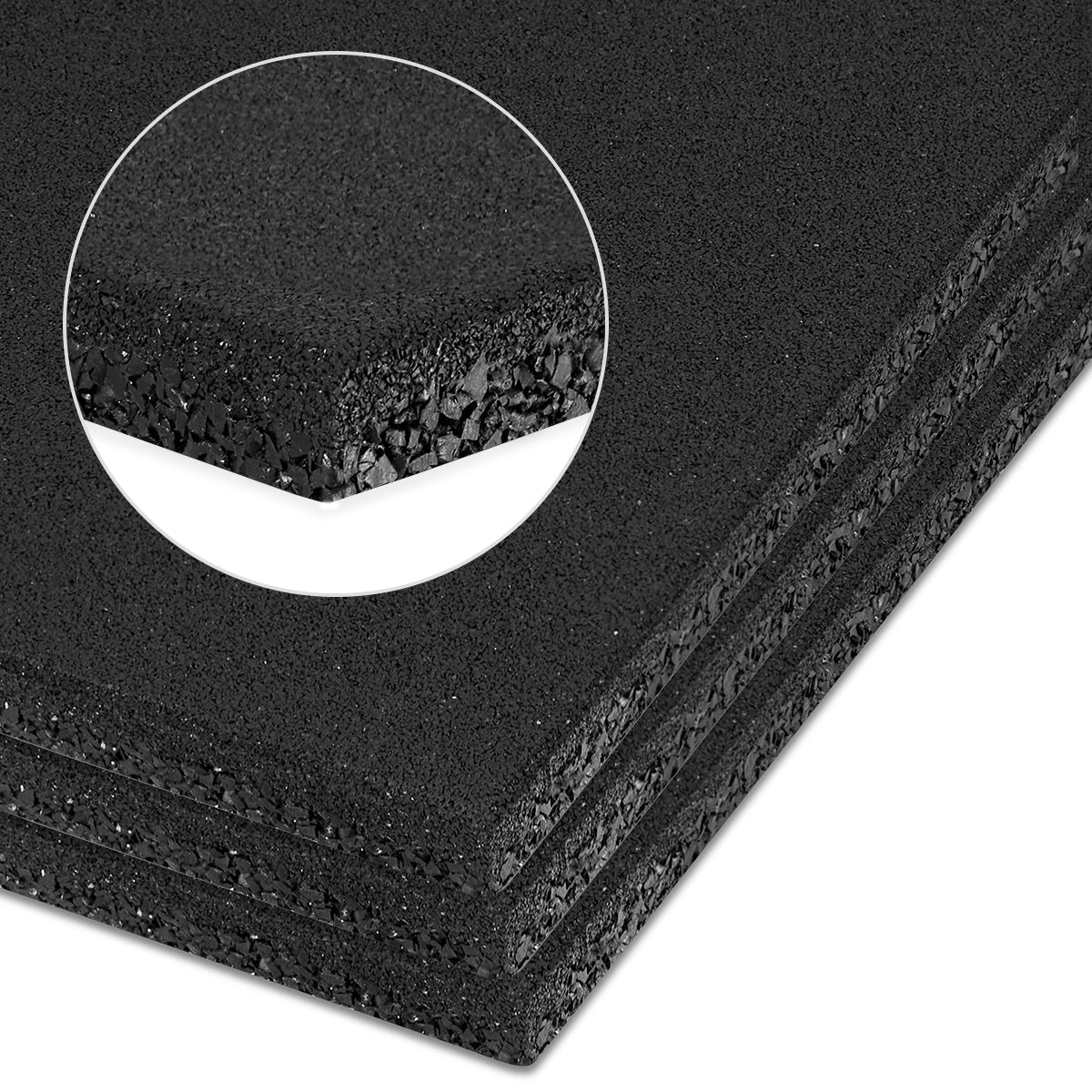 1m x 1m 15mm Anti Shock Gym Rubber Floor Tiles