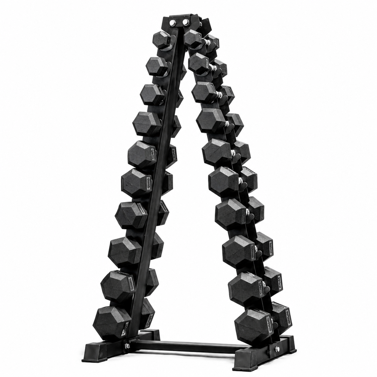 Hex Dumbbell Set 1-10kg with vertical rack