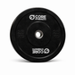 Core Strength 25kg black rubber bumper plate