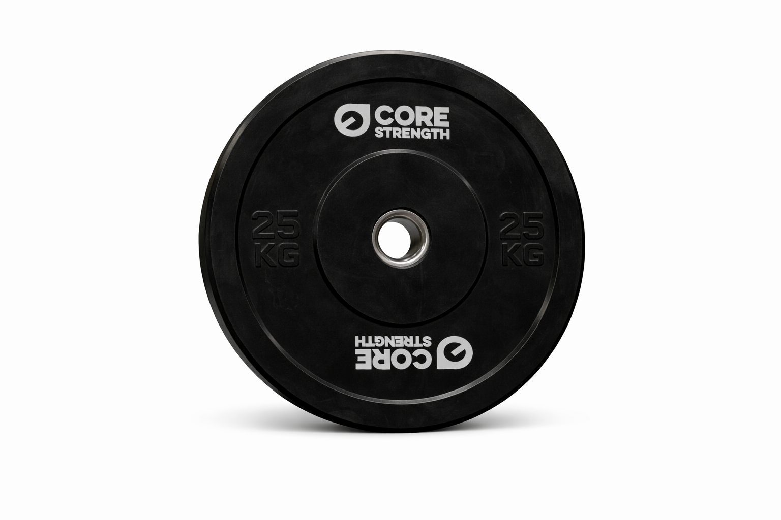 Core Strength 25kg black rubber bumper plate