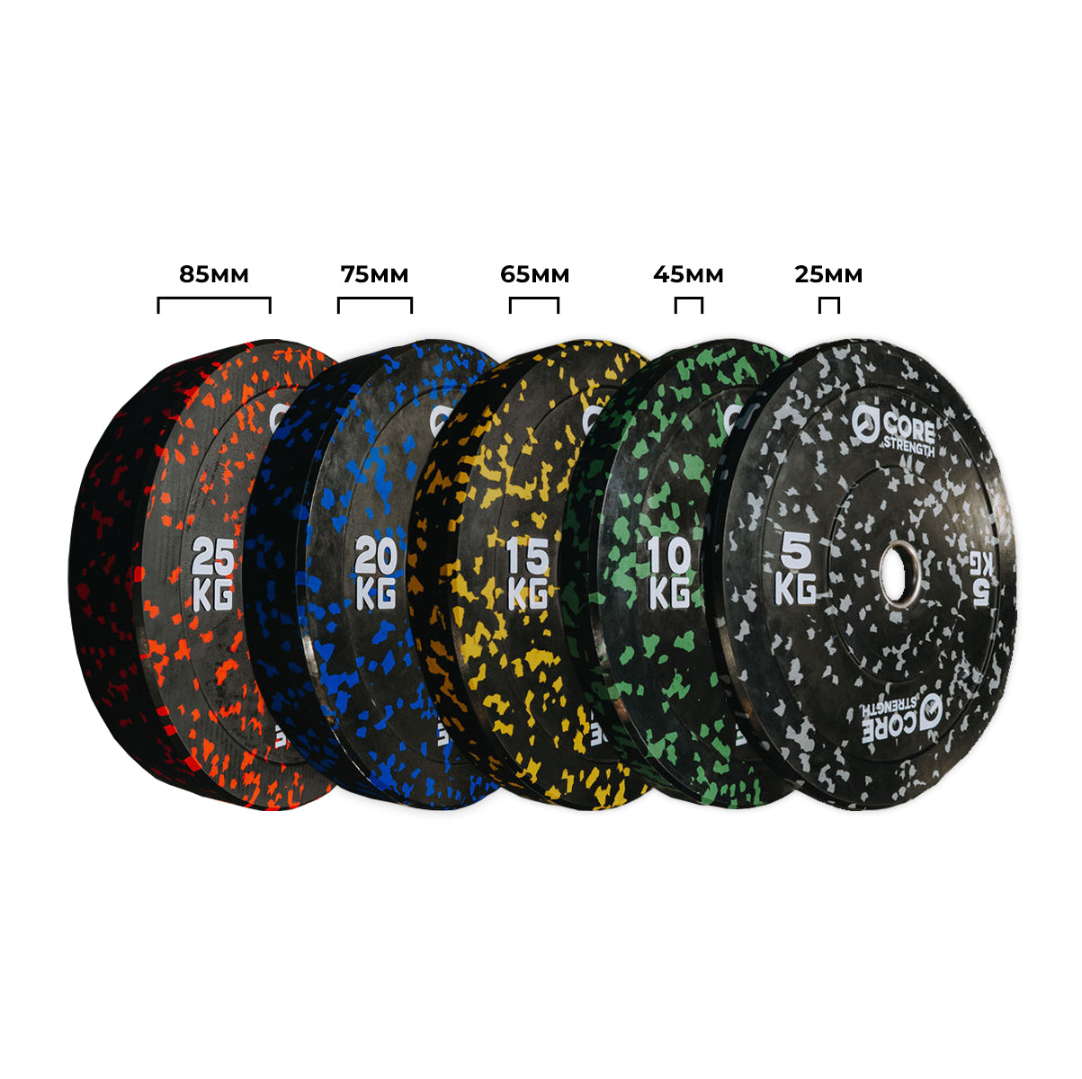 Core Strength Fleck Rubber Bumper Plates (sold in pairs)