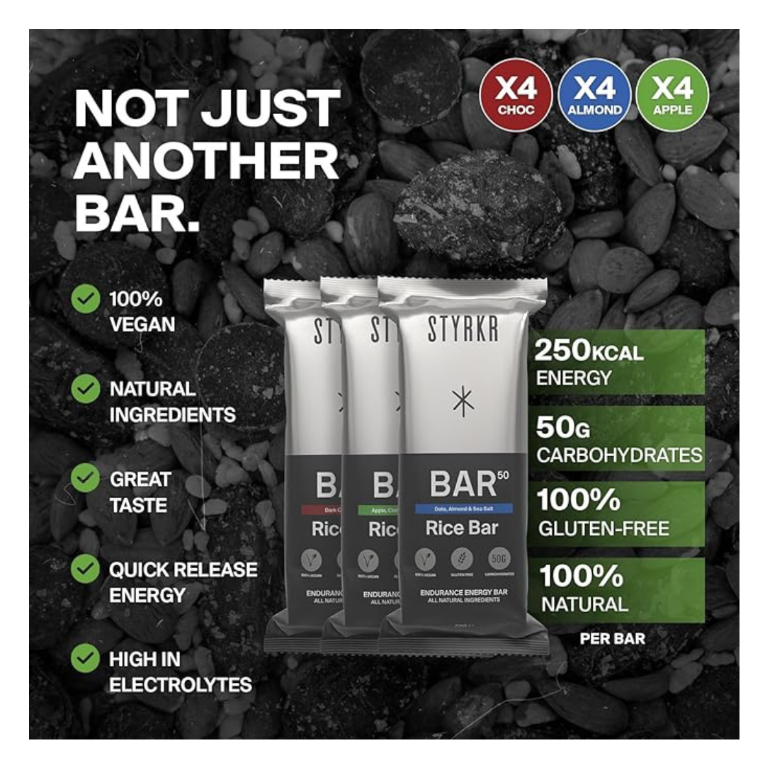 STYRKR Bar50 Vegan Energy Bar (12 x 65g)