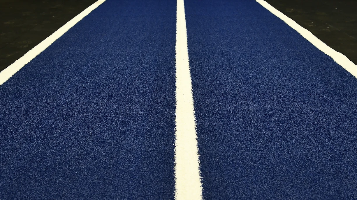 Blue Astro Gym Turf Sprint and Sled Track