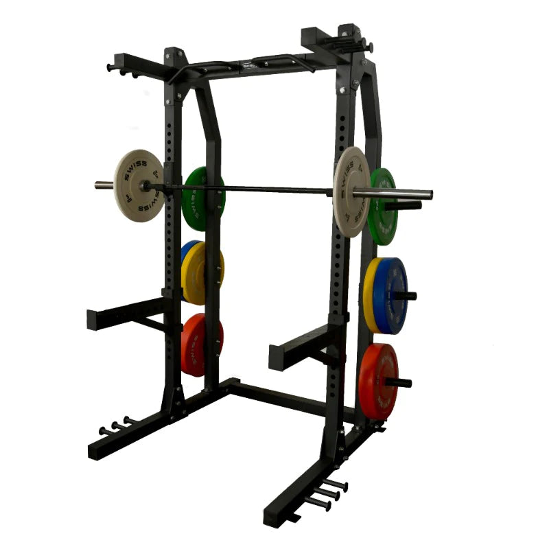 Black Line Half Rack For Home Gym Core Strength