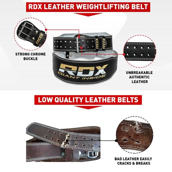 4 Inch Leather Weightlifting Belt - COREZONE Sports